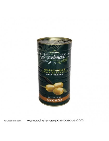 Olives vertes anchoix excelencia - olive espagnole anchoa - livraison à domicile bayonne