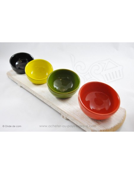 Service Apéritif 4 Bols Chinois en Terre cuite et son présentoir - Jean de la Terre - Ekibidea Cambo les Bains