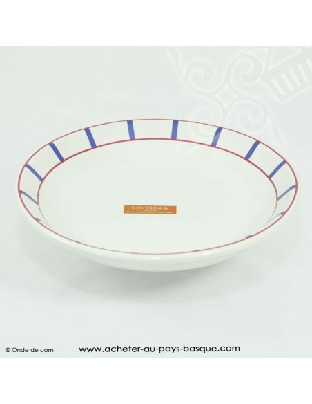 Lot assiettes creuses basque traditionnelles - vaisselle basque -  livraison courses domicile bayonne biarritz