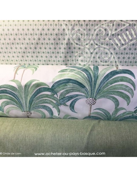 Palmeraie thevenon vert ambiance tropicale - Tissus Ameublement - Tissus des Docks mercerie - Biarritz