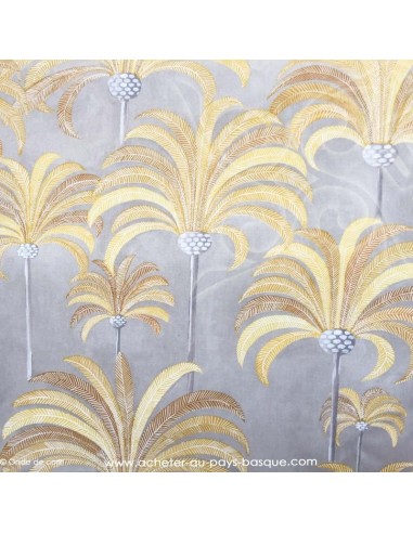 Palmeraie thevenon moutarde - Tissus Ameublement - Tissus des Docks mercerie - Biarritz
