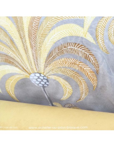 Palmeraie thevenon moutarde ambiance - Tissus Ameublement - Tissus des Docks mercerie - Biarritz