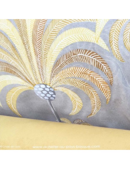 Palmeraie thevenon moutarde ambiance - Tissus Ameublement - Tissus des Docks mercerie - Biarritz