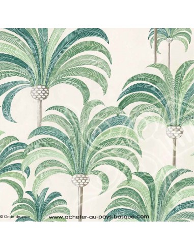 Palmeraie thevenon vert ambiance tropicale - Tissus Ameublement - Tissus des Docks  mercerie - Biarritz