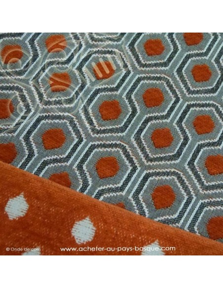 Optimo thevenon orange verso - Tissus Ameublement - Docks mercerie Biarritz