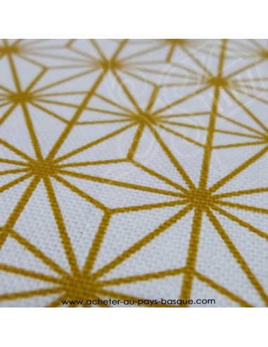 Soleil d'Orient tissu fond bleu thevenon - Ameublement recouvrement  - Tissus des Docks Biarritz