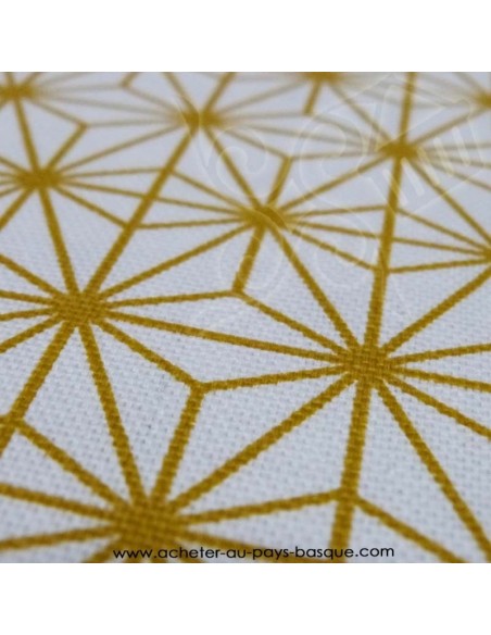 Soleil d'Orient tissu fond bleu thevenon - Ameublement recouvrement  - Tissus des Docks Biarritz