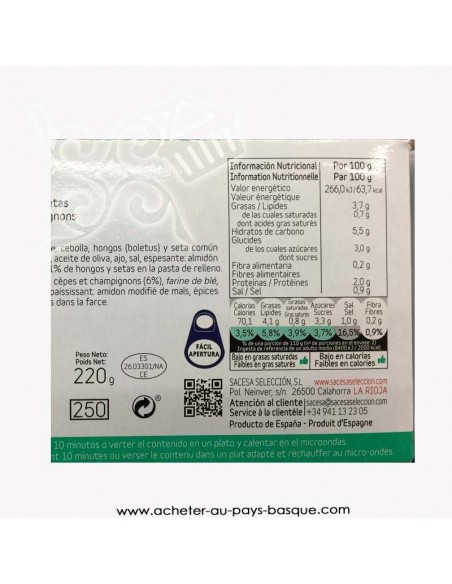 Piquillos poivron farcis au champignon la fragua - aperitif conserve espagnole - epicerie produits espagnols - livraison