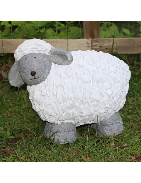 Mouton Basque en résine Blanc et gris - jardin salon chambre terrasse intérieur extérieur déco Pas Sage et des rêves Biarritz