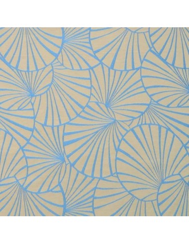 Tissu réversible jacquard d'ameublement Collection Nympheas Thévenon Réversible Bleu Gris Tissus - Biarritz