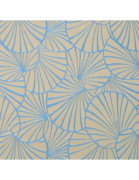 Tissu réversible jacquard d'ameublement Collection Nympheas Thévenon Réversible Bleu Gris Tissus - Biarritz