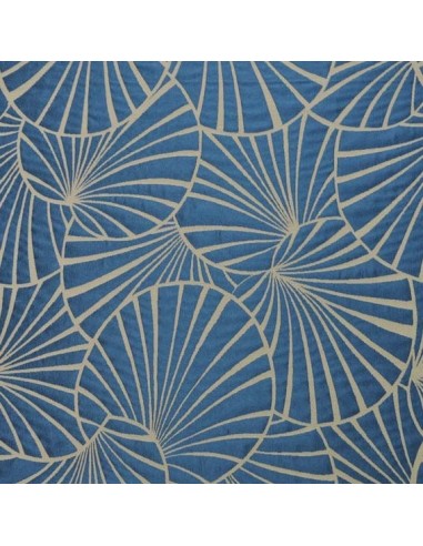 Tissu réversible jacquard d'ameublement Collection Nympheas Thévenon Réversible Bleu Gris Tissus - Biarritz