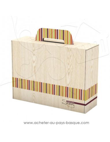 grande valisette vide en carton effet bois pour composer votre coffret cadeau personnalisé vente en ligne