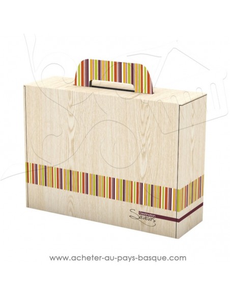 grande valisette vide en carton effet bois pour composer votre coffret cadeau personnalisé vente en ligne