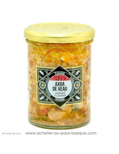 Axoa de veau 390 gr au piment d'Espelette - les délices d'aita itxassou - epicerie fine - plat cuisiné conserve basque