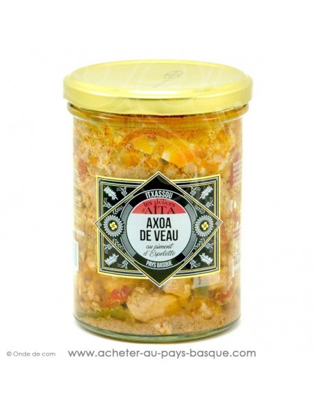 Axoa de veau 390 gr au piment d'Espelette - les délices d'aita itxassou - epicerie fine - plat cuisiné conserve basque