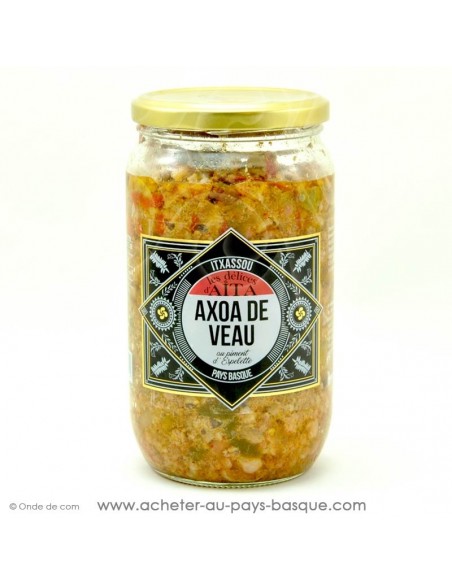 Axoa de veau 750 gr au piment d'Espelette - les délices d'aita itxassou - epicerie fine - plat cuisiné conserve basque