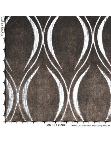 Tissu ameublement italien vatican marron velours doux - mesure recouvrement meuble patchwork - Dock Biarritz