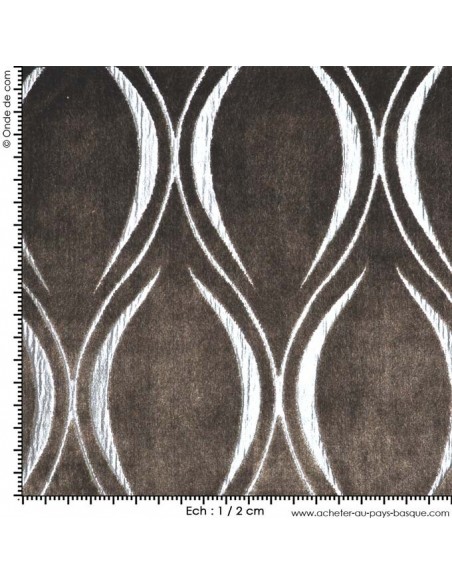 Tissu ameublement italien vatican marron velours doux - mesure recouvrement meuble patchwork - Dock Biarritz