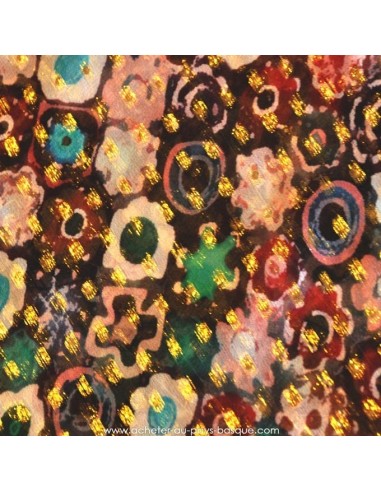 Tissu Haute Couture Ungaro Mousseline UNGARO tissée de plumetis or Habillement Docks Biarritz paillette