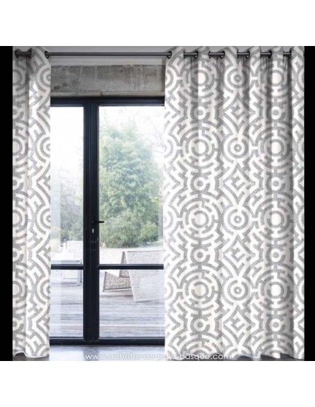 Labyrinthe Gris : Thevenon effet Graphique : jardin parfait pour se perdre : rideaux Tissus Ameublement - vente en ligne