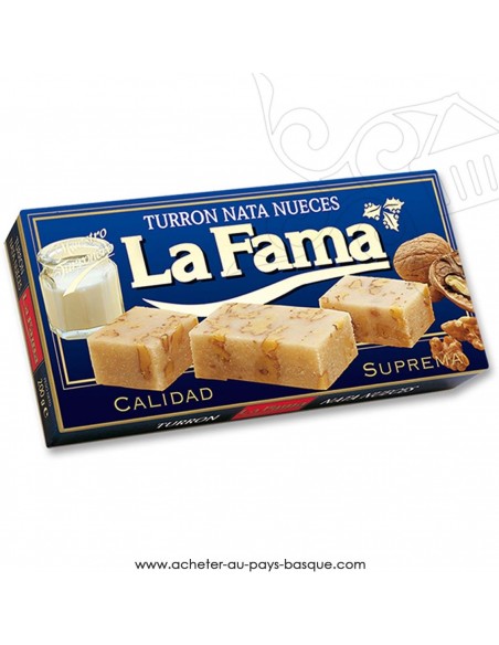 Turron LA FAMA creme noix nougat mou - epicerie confiserie espagnole - noel - produit espagnol