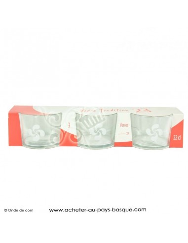 Verre bodega lot de 3 - vaisselle verre aperitif basque - livraison course à domicile