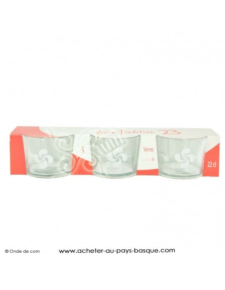 Verre bodega lot de 3 - vaisselle verre aperitif basque - livraison course à domicile