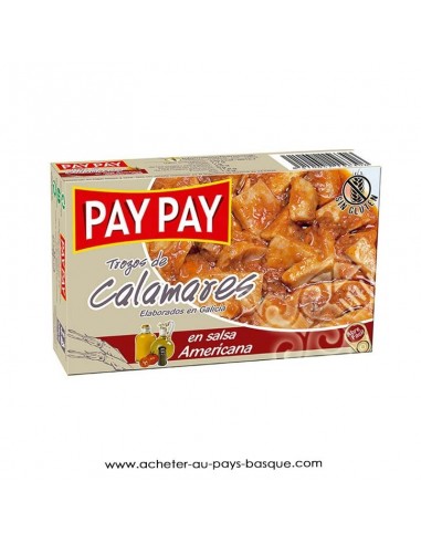 calamars americaine Pay Pay - aperitif espagnol conserve - livraison a domicile bayonne biarritz anglet