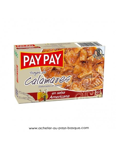 calamars americaine Pay Pay - aperitif espagnol conserve - livraison a domicile bayonne biarritz anglet
