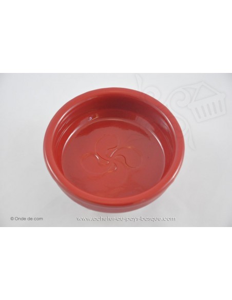 Cassolette Croix Basque lauburu rouge - terre cuite de Jean de la Terre - Ekibidea Cambo les Bains