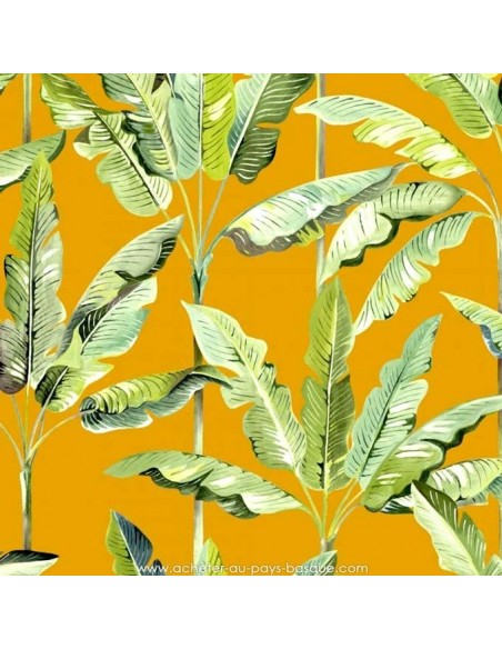 Exotica fond ocre - THEVENON  Collection Automne Hiver 2018 Tissus Ameublement - vente en ligne - biarritz