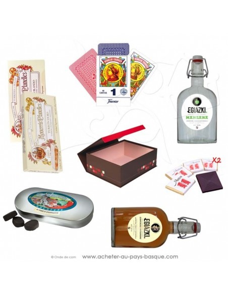 Coffret de Mus " Pariak les paires " : paire d'Egiazki patxaran manzana turrons et chocolats