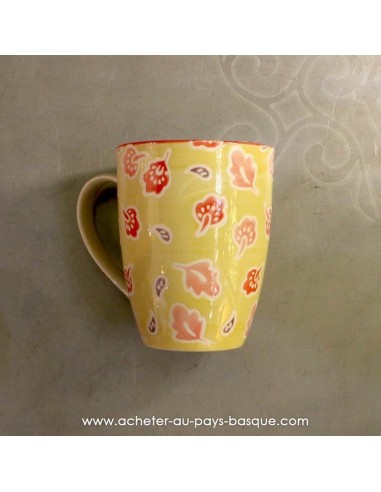 Mug jaune peints main vaisselles - déco Pas Sage et des rêves Biarritz - boutique décoration