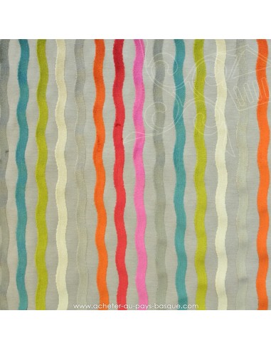 Tissu Ameublement  jacquard Vagues multicolores : coussins, double-rideaux restauration de fauteuil - Docks Biarritz