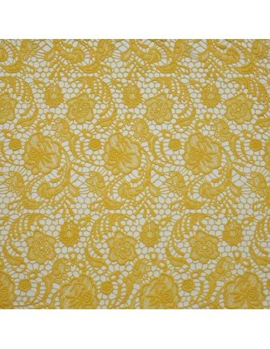 Sabina dentelle  Guipure  coton Jaune Soleil ou vert bleuté - Tissus Habillement - Tissus des Docks- Biarritz