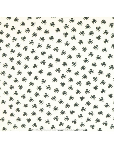 Jersey imprimé petits poulpes / pieuvres  - Tissu habillement vente en ligne - vetement couturiere - Dock Biarritz