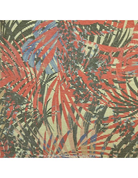 Jersey viscose rayures grises et imprimé feuillage  - Tissu habillement vente en ligne - vetement couturiere - Dock Biarritz