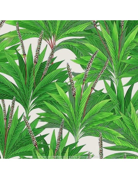 SMALL PALM fond crème feuillage Thevenon été 2019 Tissus Ameublement chaises rideaux canapés fauteuils vendu au mètre