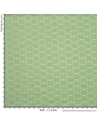 Loja jacquard vert amande - Tissus Habillement - Tissus des Docks - Biarritz