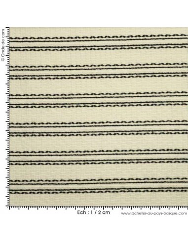 Ottoman crème noir Ungaro - Tissus Habillement - Tissus des Docks - Biarritz