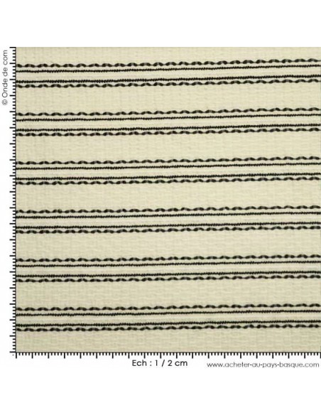 Ottoman crème noir Ungaro - Tissus Habillement - Tissus des Docks - Biarritz