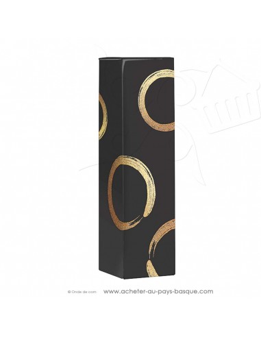 Coffret carton vide 1 bouteille noir et doré - vente en ligne boite packaging - idée cadeau - noel anniversaire fêtes