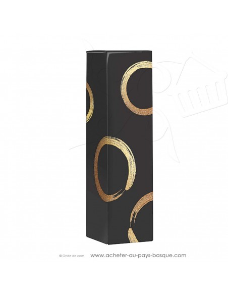 Coffret carton vide 1 bouteille noir et doré - vente en ligne boite packaging - idée cadeau - noel anniversaire fêtes
