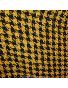 Laine moutarde et noir Tissu habillement motifs  pieds de coq  - vente en ligne - vetement couturiere - Dock Biarritz