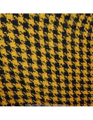Laine moutarde et noir Tissu habillement motifs  pieds de coq  - vente en ligne - vetement couturiere - Dock Biarritz