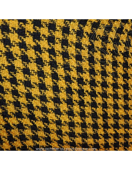 Laine moutarde et noir Tissu habillement motifs  pieds de coq  - vente en ligne - vetement couturiere - Dock Biarritz