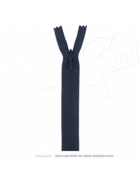 Fermeture éclair zip invisible marine 60 cm - confection vêtements - création habillement - Haut de gamme - mercerie biarritz