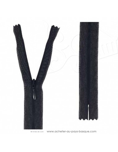 Fermeture éclair zip invisible noir 60 cm - confection vêtements - création habillement - Haut de gamme - mercerie biarritz