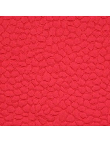 Piqué de coton relief forme uni Rouge - Tissus Habillement - Tissus des Docks - Biarritz